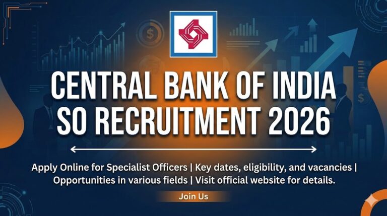 Central Bank of India SO Recruitment 2026