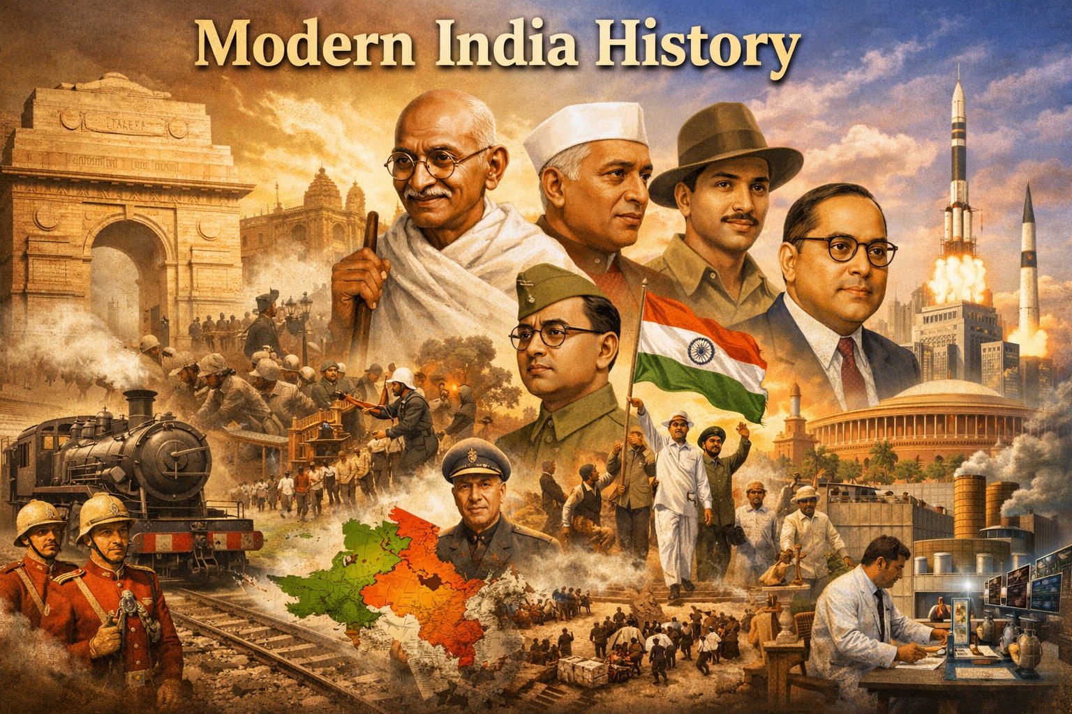 Modern Indian History: British Rule, Freedom Struggle & Nation Building