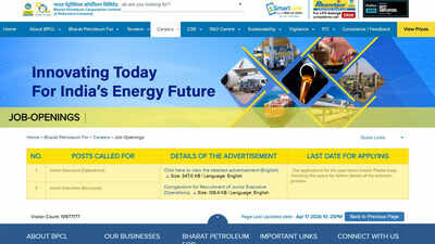 BPCL Recruitment 2026 Notification Out: Apply Online for 250 Executive Posts, Check Eligibility