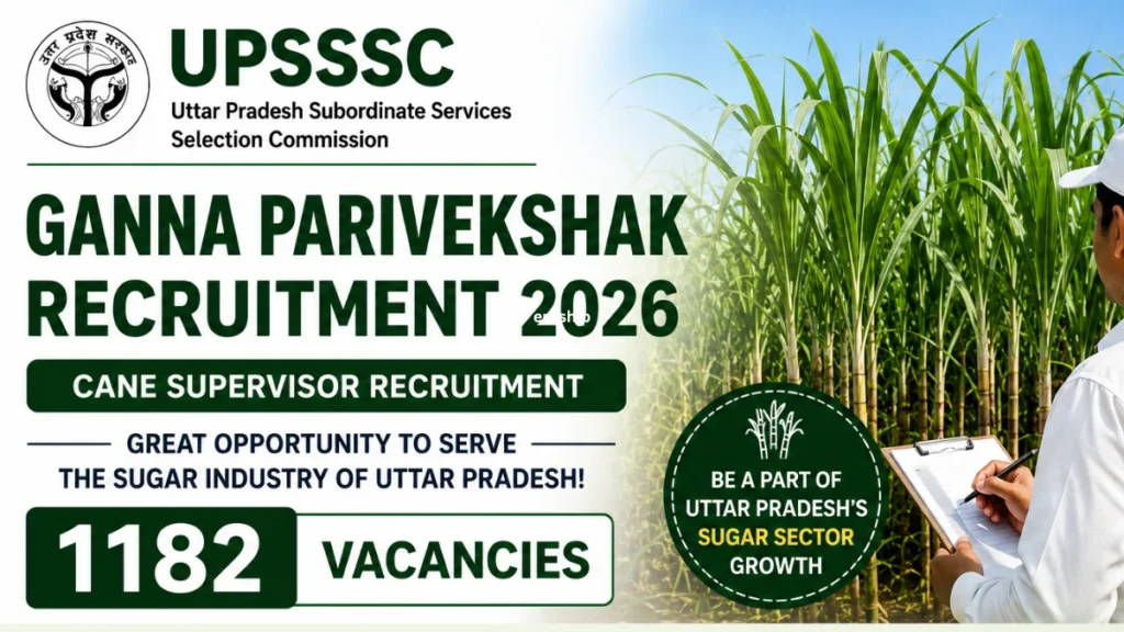 UPSSSC Cane Supervisor Vacancy 2026 Out: Notification for 1,182 Posts Released – Apply Online @upsssc.gov.in