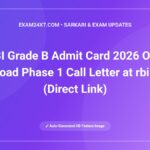 RBI Grade B Admit Card 2026 Out: Download Phase 1 Call Letter at rbi.org.in (Direct Link)